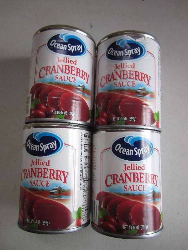 lot 164 image: 4 Cans of jellied cranberry sauce d...