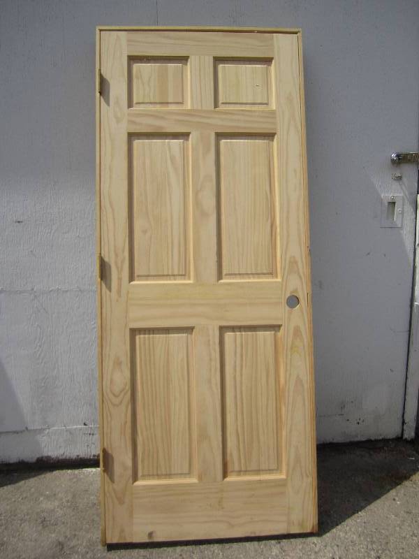 lot 61 image: Solid core wood door, one side whit...