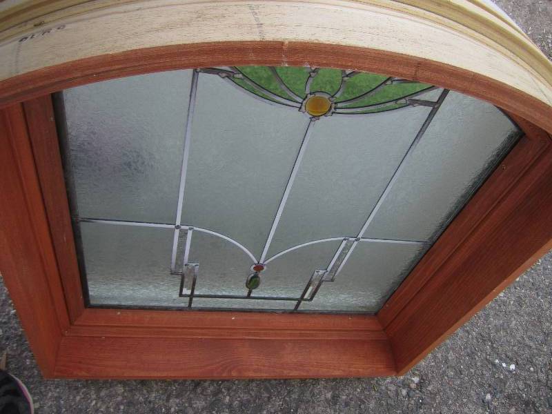 lot 81 image: Arch top double pane exterior stain...