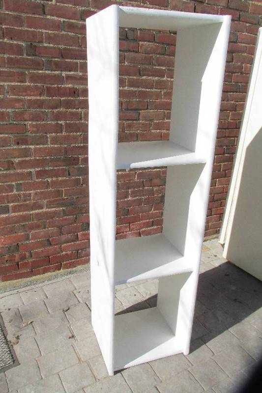 lot 58 image: White shelf, 17.5 wide, 67 tall...