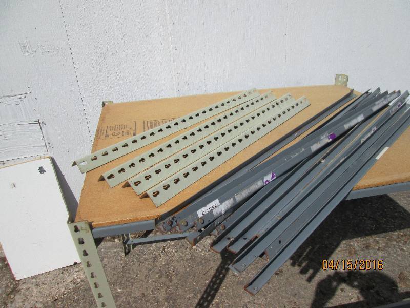 lot 300 image: Steel shelving unit, steel for 2 sections, one shelf board included,