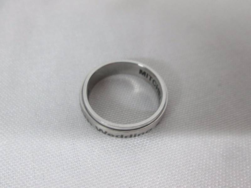 Stainless Steel Ladies Personalized Spinner Ring