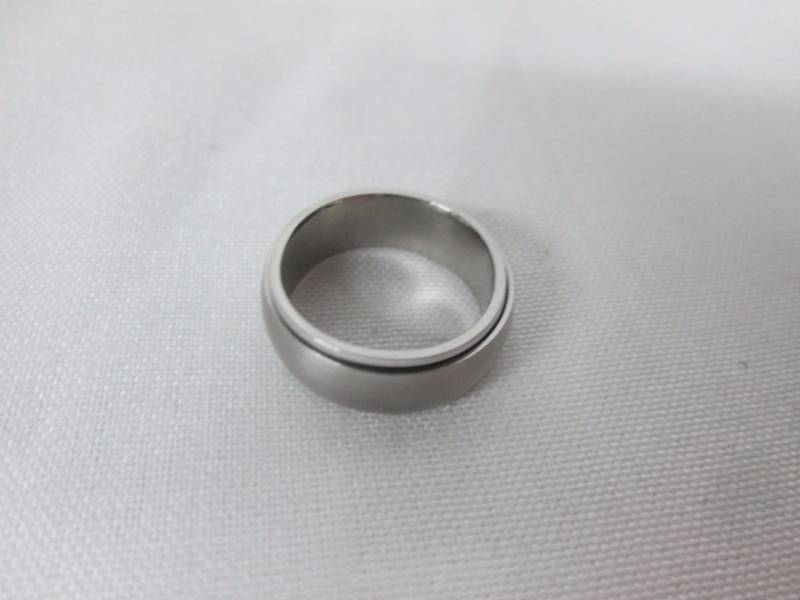 Stainless Steel Mens Personalized Spinner Ring
