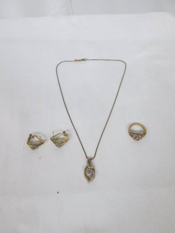 Goldtone 110 ct. tw Diamond 3-pc. Jewelry Set