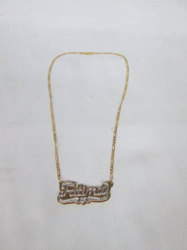 18K Gold-Plated Silver 3D Name Plate Necklace