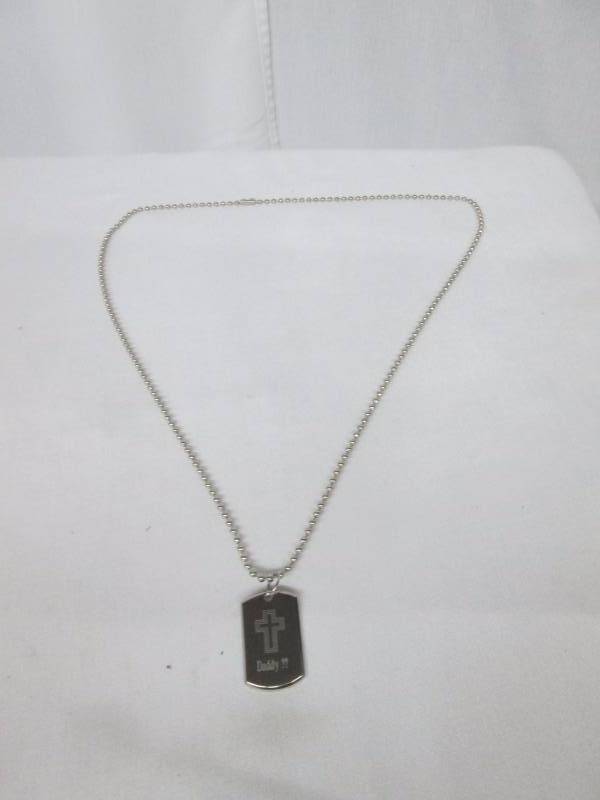 Stainless Steel Small Personalized Cross Dog Tag