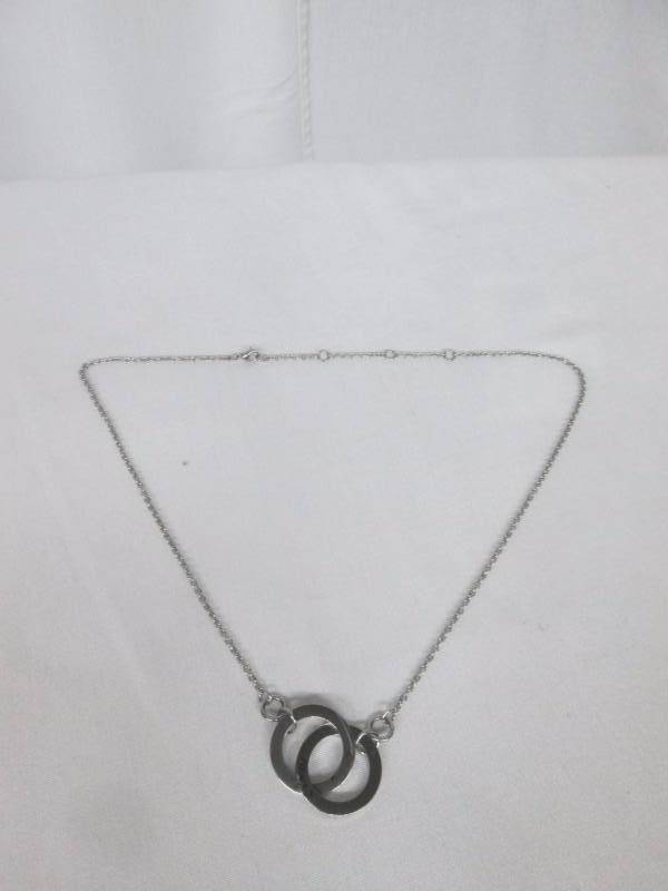 Stainless Steel Personalized Double Circle Name Pendant