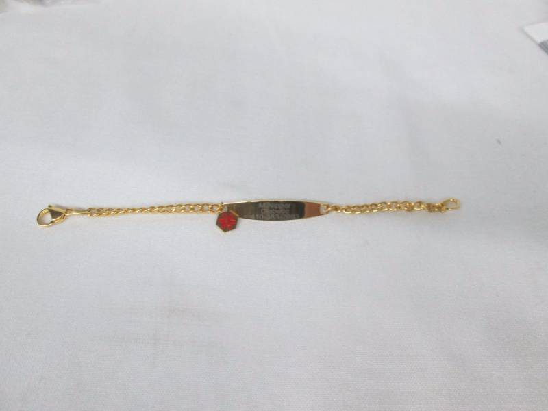 Ladies Goldtone Steel Medical ID Bracelet