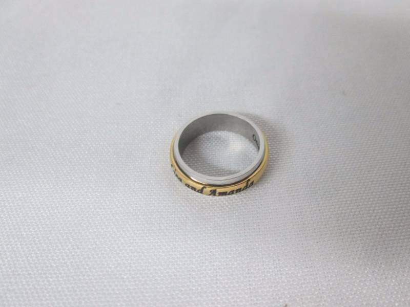 Ladies Stainless Steel Personalized Couples Spinner Band