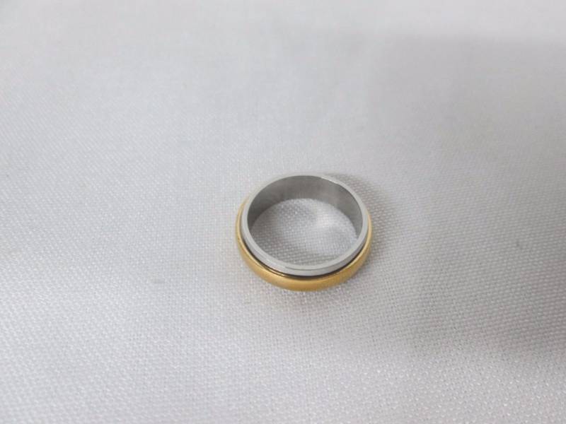 Ladies Stainless Steel Personalized Couples Spinner Band