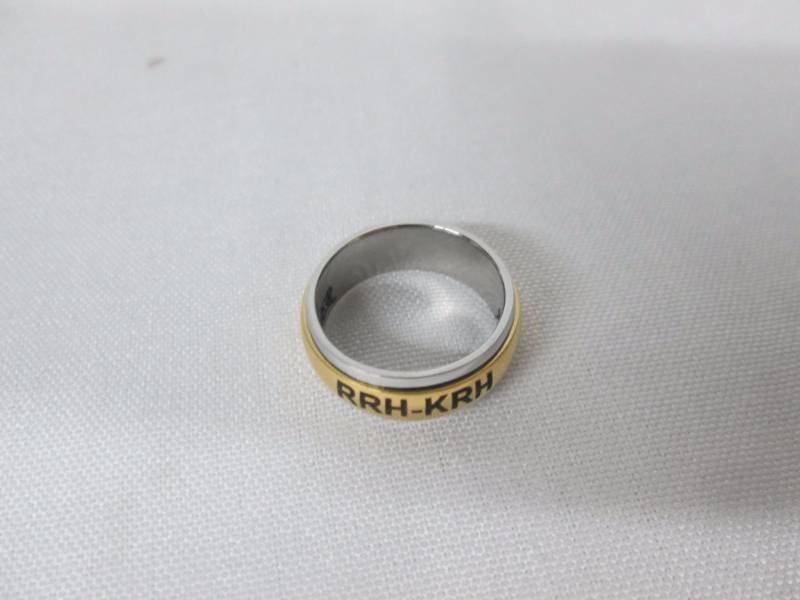 Mens Stainless Steel Personalized Couples Spinner Band