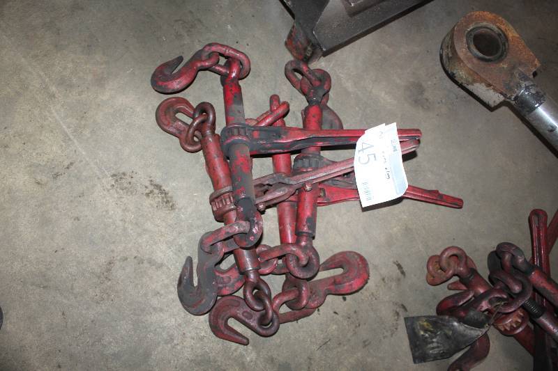 lot 45 image: Lot of (4) Chain Ratcheting Load Binders