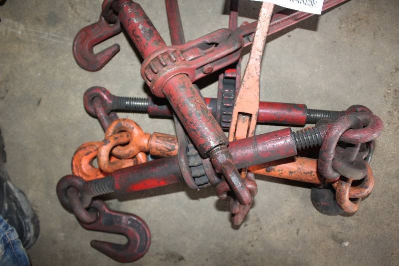 lot 46 image: Lot of (4) Chain Ratcheting Load Binders