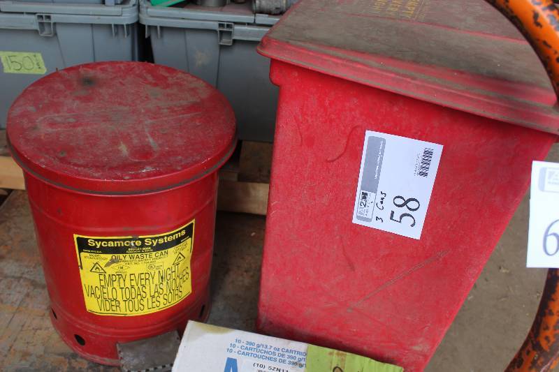 lot 58 image: Lot of (3) Commercial Waste Cans