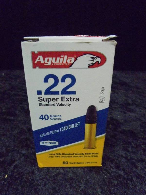 AMMO - .22 ammo, super extra velocity, 40g, 50ct