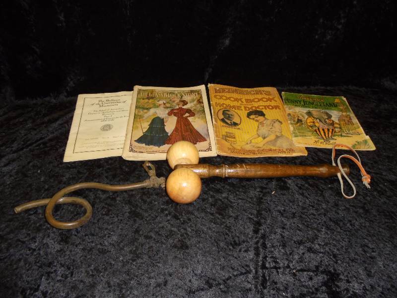 Lot - Vintage Books, Old Gas Valve, Massager