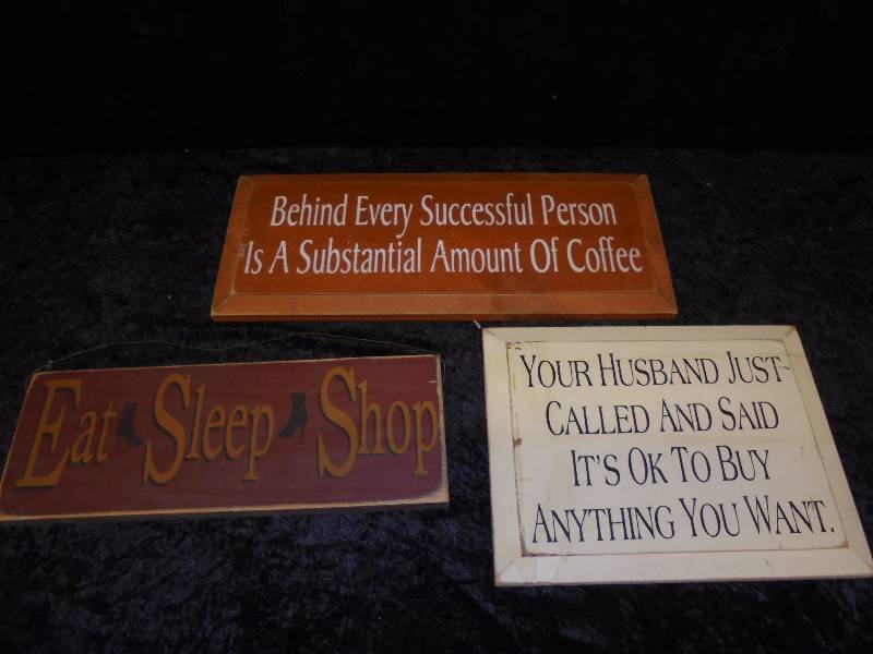 Lot - Misc Wood Signs (Husband Called, EatSleep, etc)