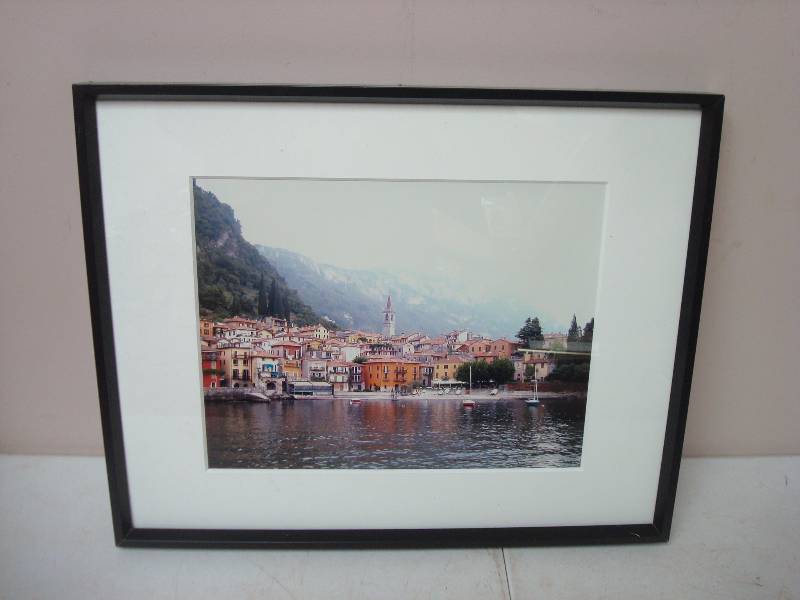 lot 10 image: Framed Scenic Picture Of European Town