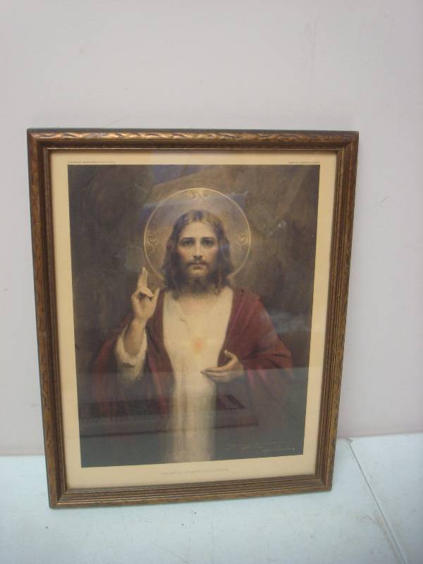 lot 65 image: Sacred Heart Jesus Framed Picture