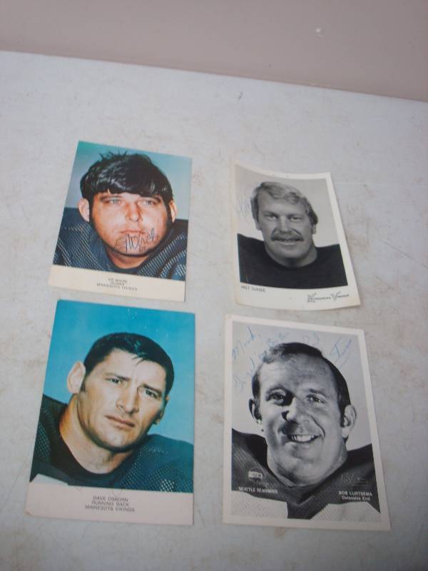 lot 72 image: Lot Of Vintage Signed Minnesota Vikings Pictures