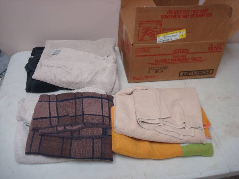 lot 93 image: Box With Some Towels