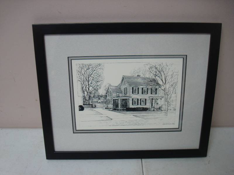 lot 102 image: Framed Black And White Print