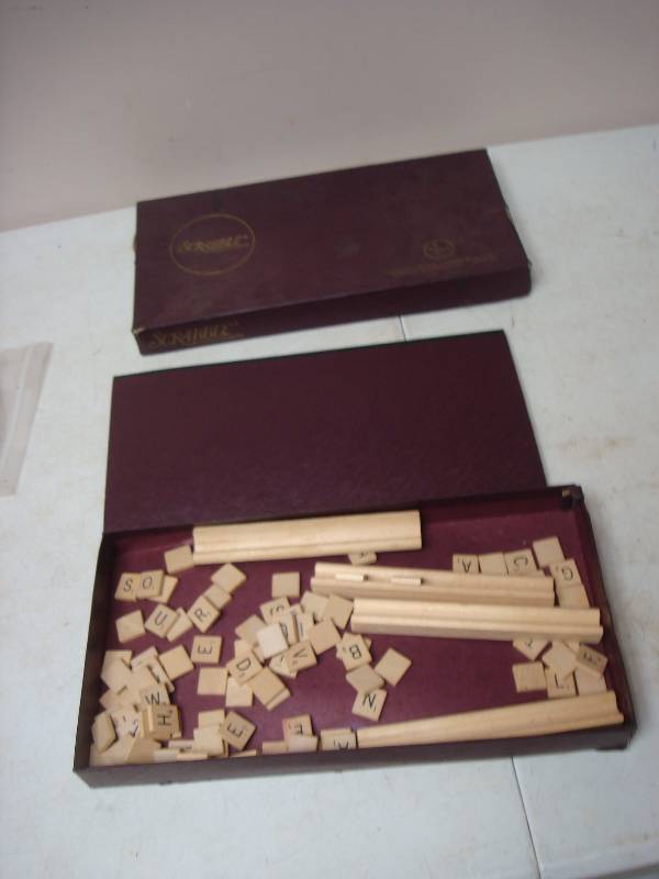 lot 103 image: Vintage Scrabble Board Game With Some Tiles, Some Wear