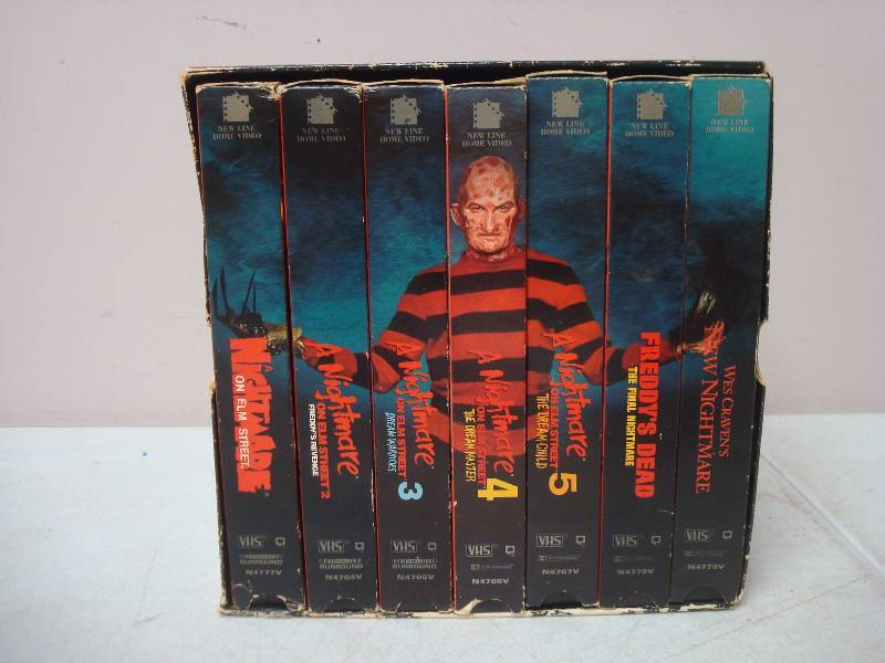 lot 109 image: Nightmare On Elm Street Collection VHS, Some Wear To Box
