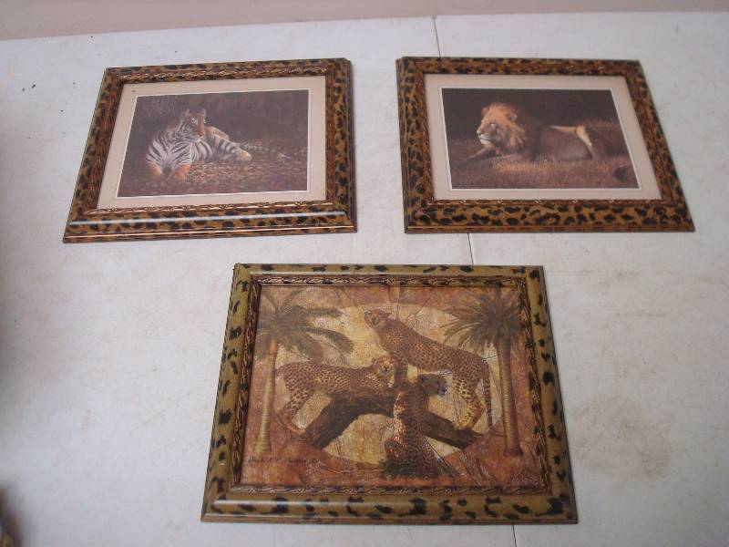 lot 112 image: Set Of Framed Big Cat Pictures