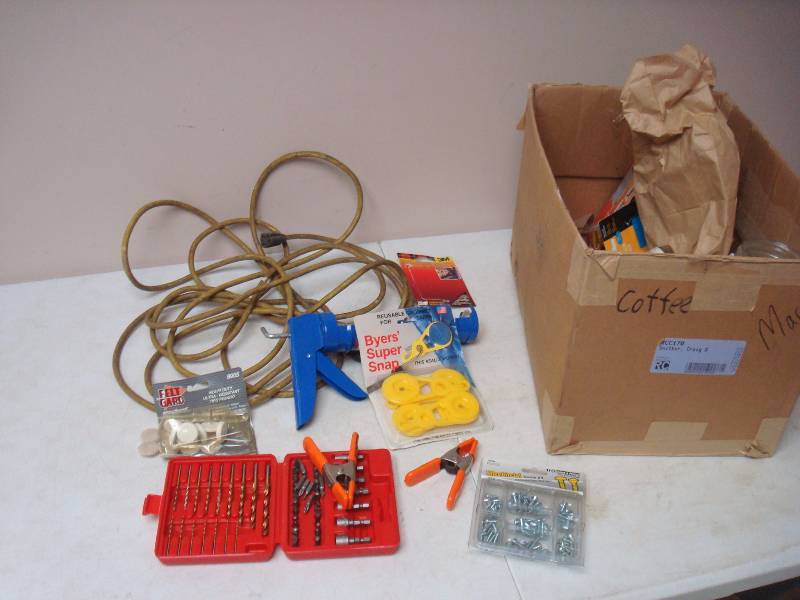 lot 118 image: Box With Some Tools And Hardware