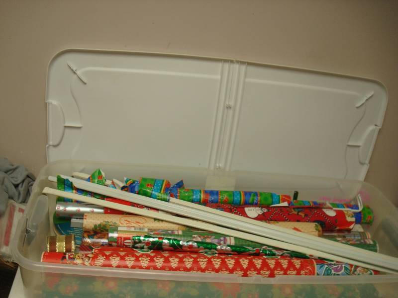 lot 122 image: Long Bin Filled With Wraping Paper