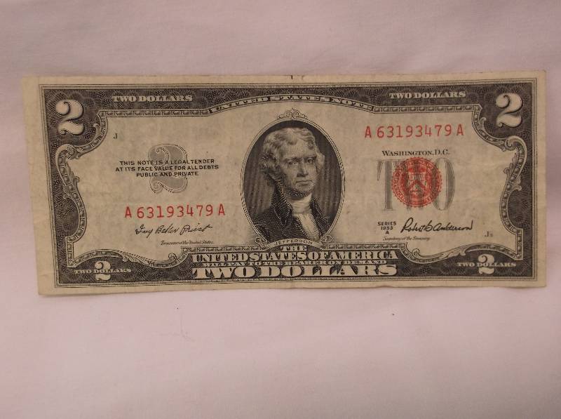 Red Seal 2 Dollar Bill