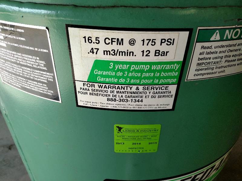 Speedaire 5 hp. Air Compressor