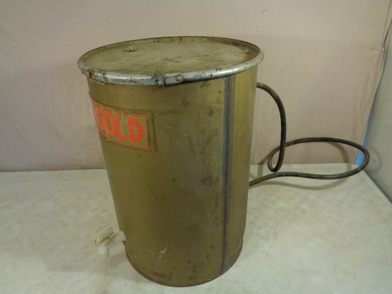 lot 106 image: Vintage Metal Water Cooler  Jug