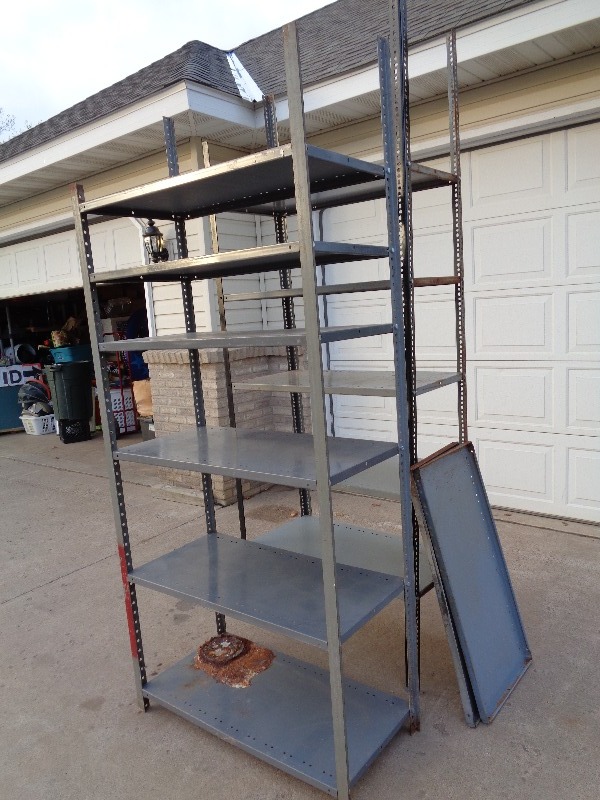 lot 148 image: 2 Large Metal Shelves
