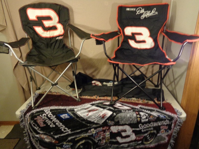 lot 158 image: 2 Dale Earnhardt Bag Chairs and Blanket