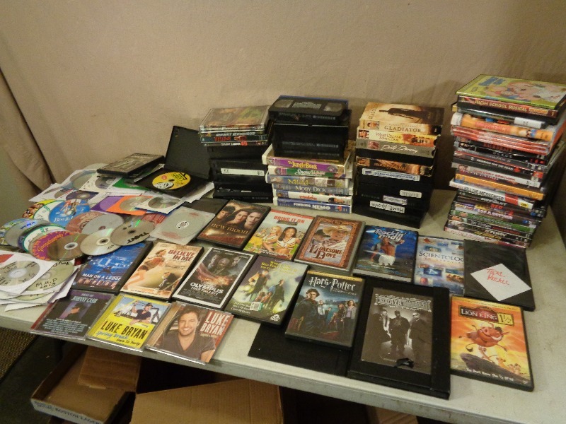 lot 180 image: DVDs, CDs, and VHS Tapes