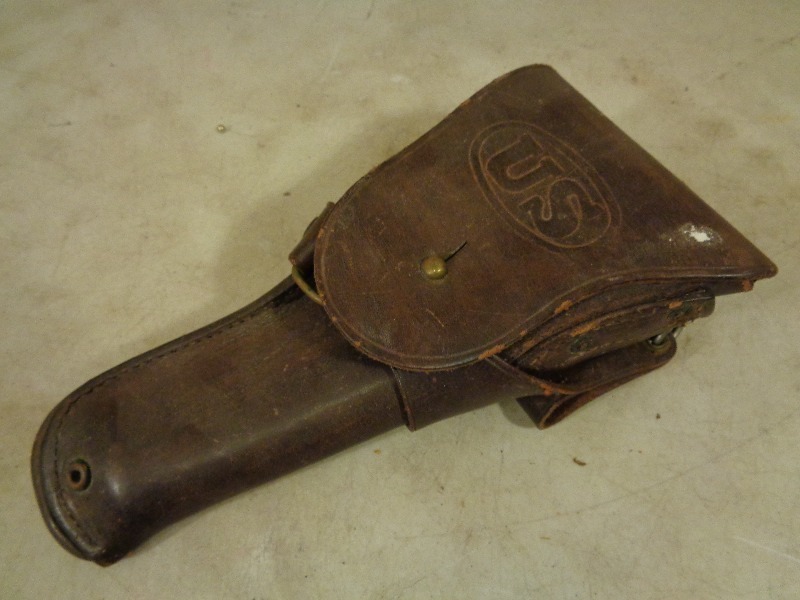 lot 49 image: Antique Leather Holster Stamped US