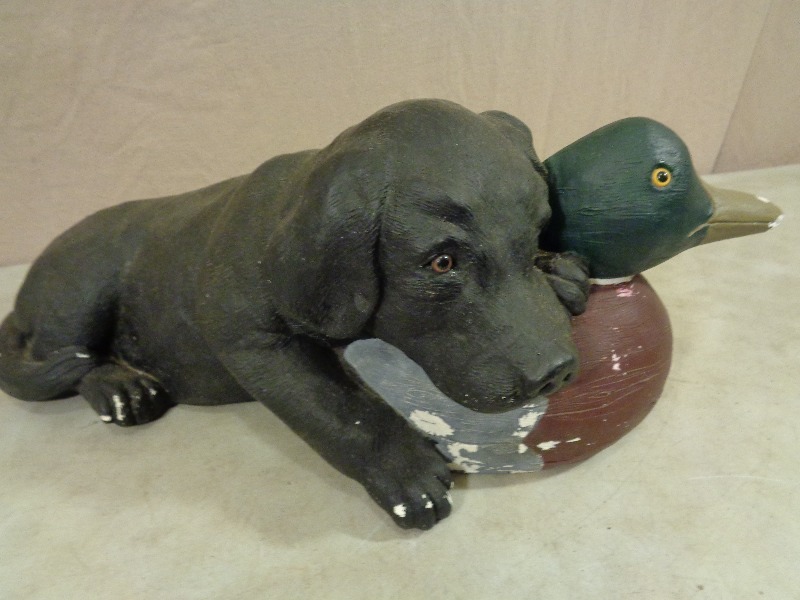lot 60 image: Super Cute Duck and Dog Statue