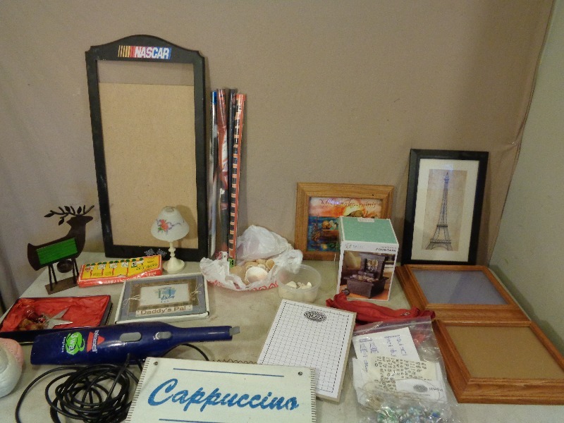lot 234 image: Nascar Calendar Holder, New Fountain, Hemp Jewelry Making Items, and More
