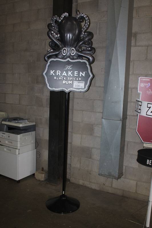 lot 100 image: Kraken Spiced Rum LOGO Sign