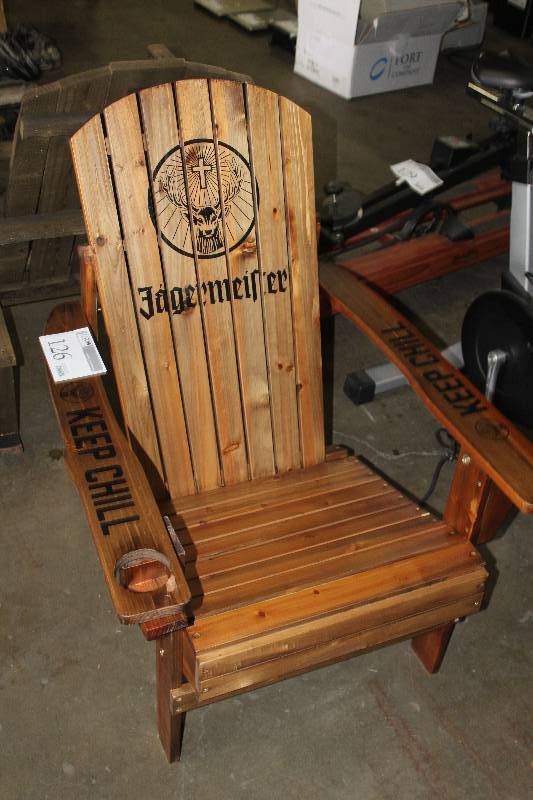 lot 126 image: Jaegermeister LOGO Wooden Adirondack Chair