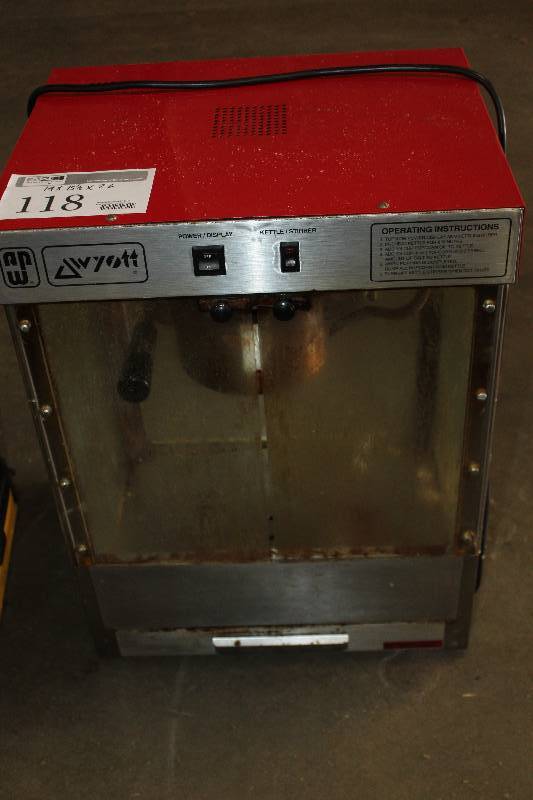 lot 118 image: American Permanent Ware Wyott Popcorn Machine