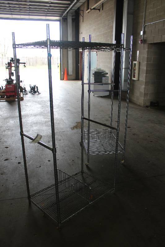 lot 282 image: Lot of (2) 2-Shelf Metal Rack