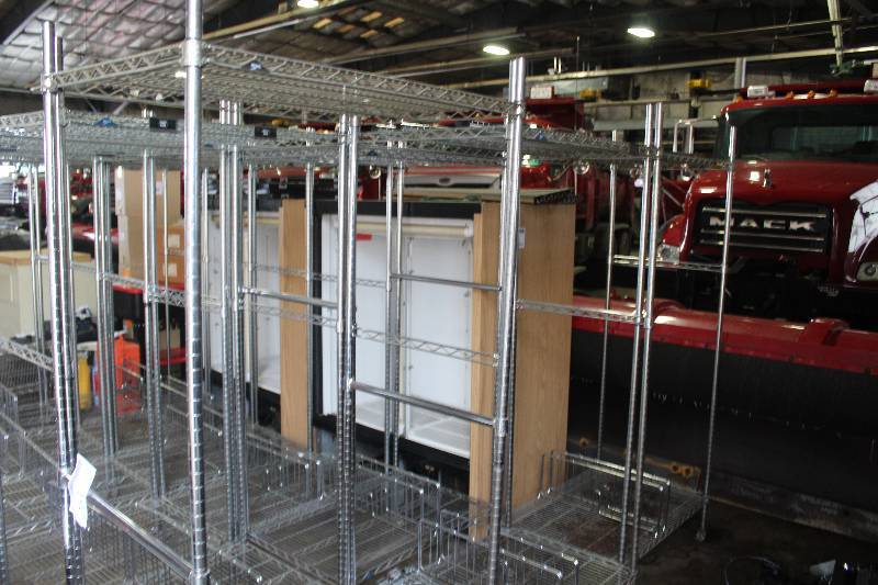 lot 264 image: Lot of (3) 2-Shelf Metal Rack