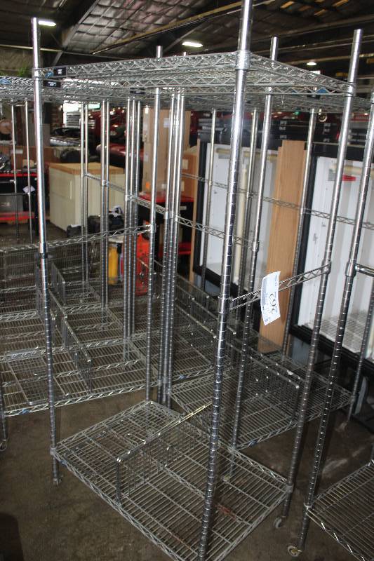 lot 262 image: Lot of (2) 2-Shelf Metal Rack