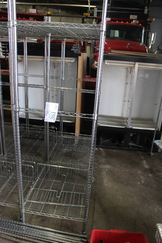 lot 261 image: Lot of (2) 2-Shelf Metal Rack