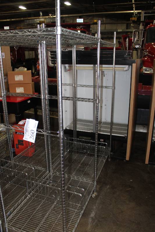 lot 260 image: Lot of (2) 2-Shelf Metal Rack