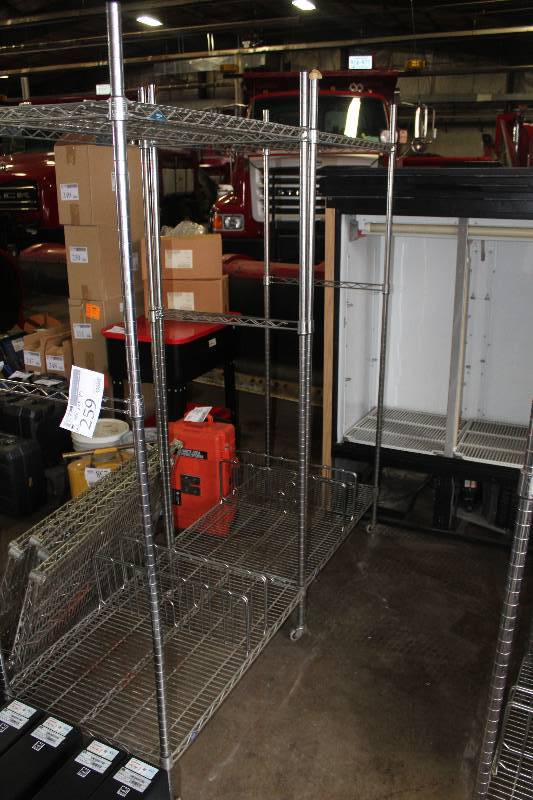 lot 259 image: Lot of (2) 2-Shelf Metal Rack