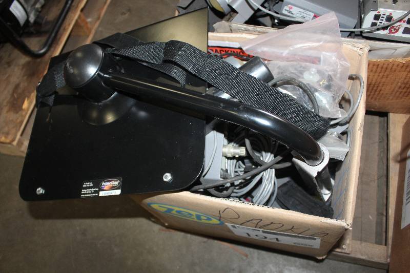 lot 194 image: Box Lot of Retired Police Squad Includes Laptop Stand and Other Electronic Equipment